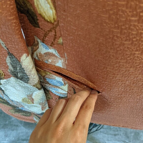 Ellen Tracy Neiman Marcus Floral Quilted Jacket Orange Tan 6 Vintage Preppy Work - Picture 7 of 11